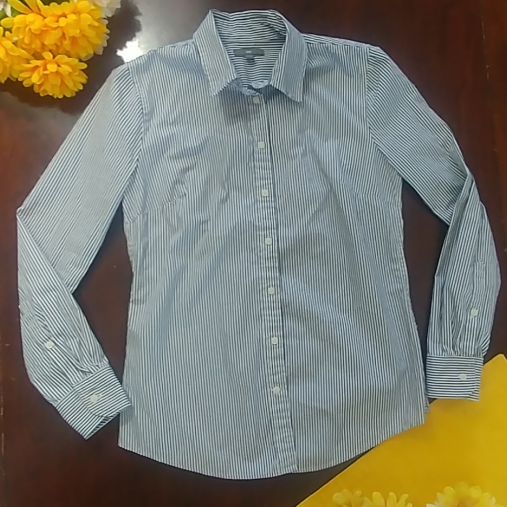 Gap Button Up Down Pin Stripe Professional Top - image 1